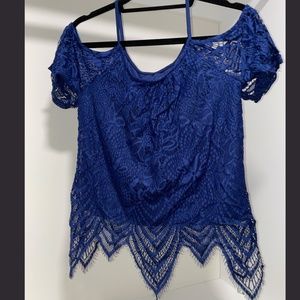 Navy blue lace top (fits size S and M)